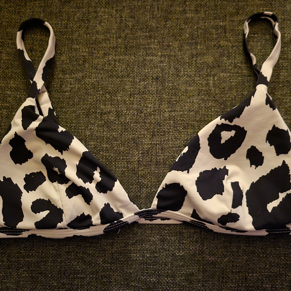 J. Crew Animal Print Triangle Bikini Top Womens Small